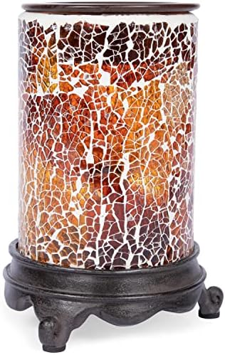 VP Home Wall Plug-in Wax Warmer - Mosaic Glass Amber Light Fragrance Diffuser