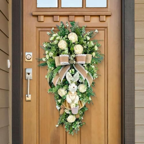 Tachiuwa Easter Teardrop Wreath Hanging Decoration