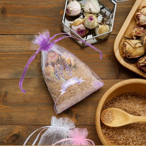 LOGOFUN 20PCS Dark Purple Lavender Sachet Bags 1