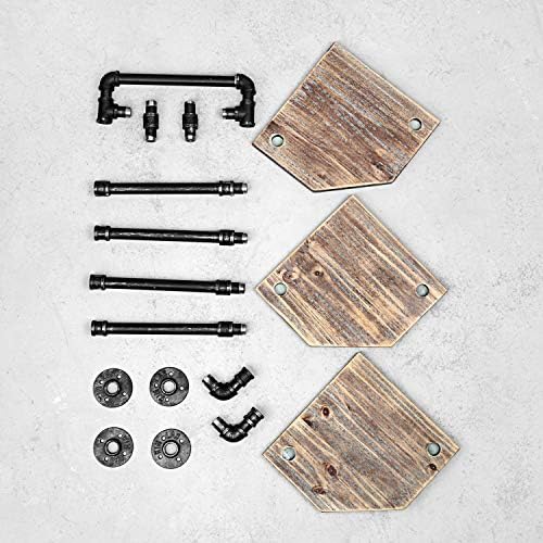 MBQQ Industrial Pipe Shelf 3 Tiered Floating Wood Decor