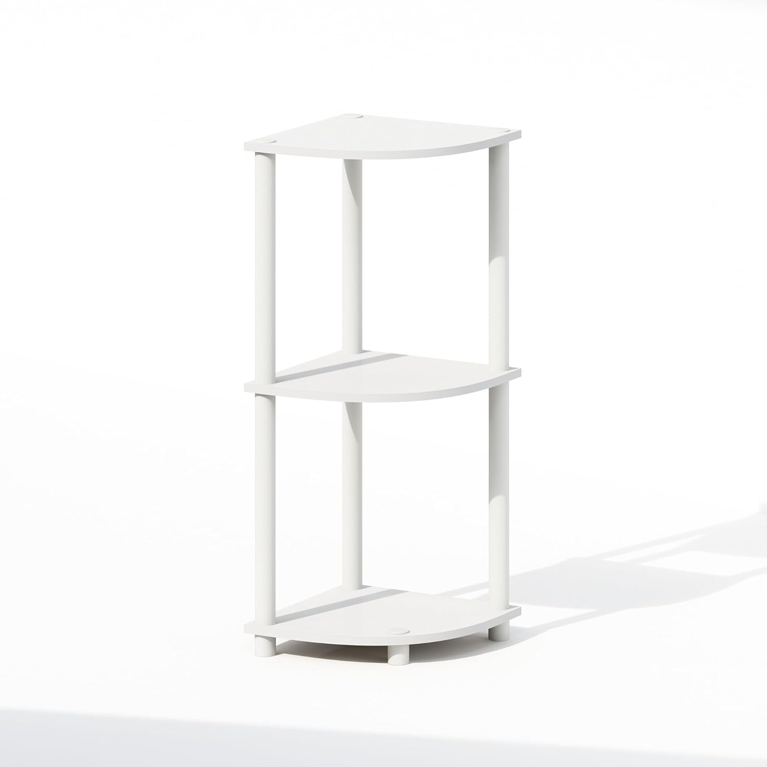 Furinno Turn-N-Tube 3-Tier Corner Shelf White