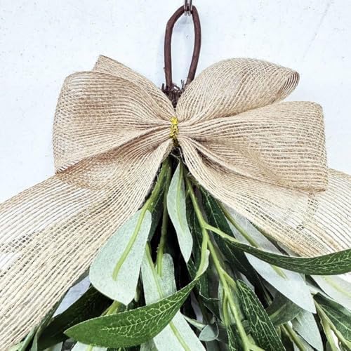 24 Inch Artificial Olive Teardrop Wreath Pendant