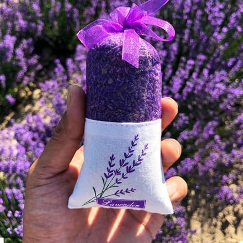 Lavender Sachet Bags - 12 Pack Refillable Organza Drawstring Pouches