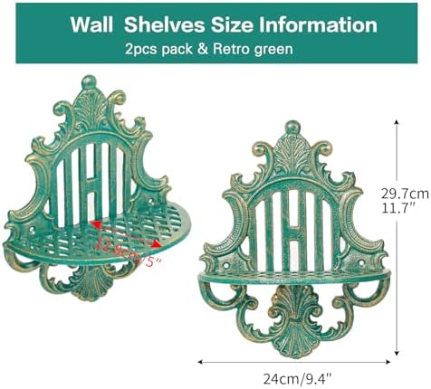 Sungmor 2PC Gothic Floating Shelves Heavy Duty Cast Iron Wall Mount