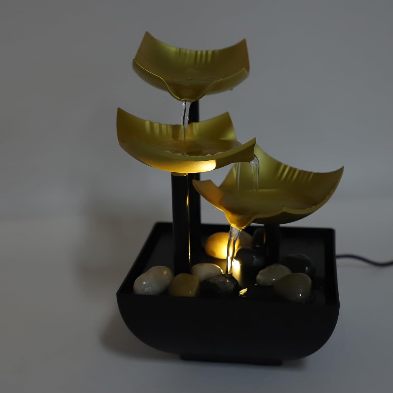 3 Tier Desktop Fountain with LED USB Light
