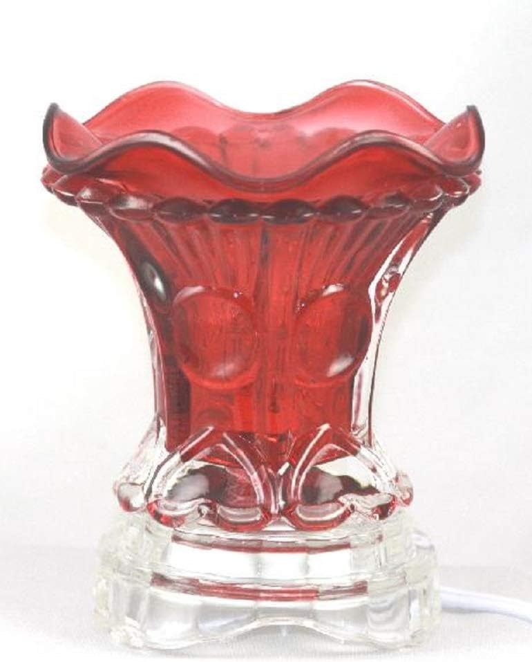 Red Electric Glass Fragrance Scented Oil Warmer with Dimmer Switch