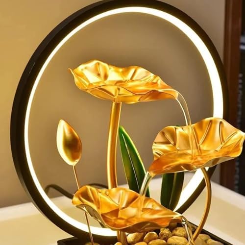 Elegant 3 Tiered Indoor Fountain with LED Light and Stones