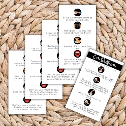 Lashicorn Car Diffuser Care Cards 50 Pack