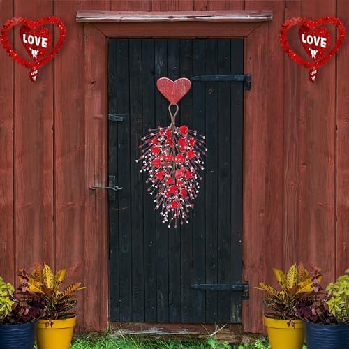 24 Heart Shaped Valentines Day Artificial Swag Wall Hanging