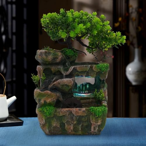 118 Inch Tabletop Rockery Fountain with LED Light