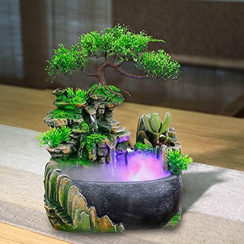 Wupyi Tabletop Fountain Indoor Waterfall Zen Meditation Decor