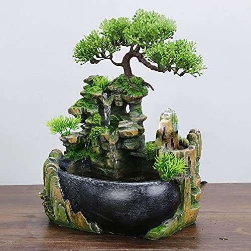Wupyi Tabletop Fountain Indoor Waterfall Zen Meditation Decor