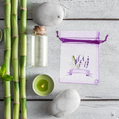 LOGOFUN 20pcs Lavender Sachet Pouches for DIY Crafts Wedding Party Supplies Purple