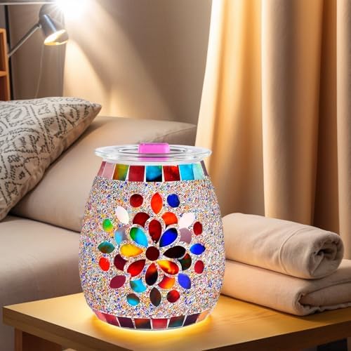 Dicimi Mosaic Glass Electric Wax Melts Warmer - Petal Design