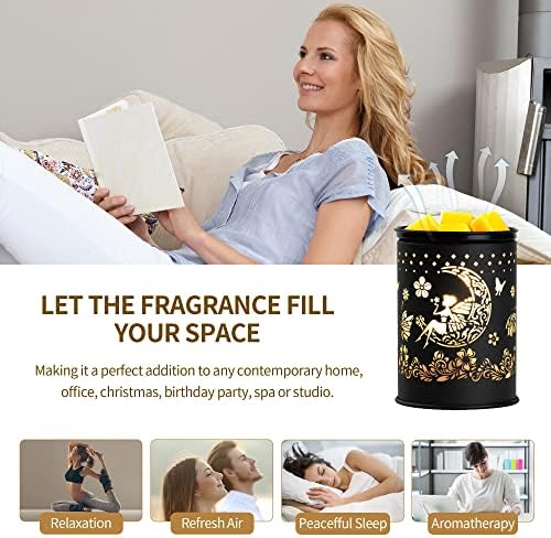 Candle Wax Warmer for Scented Wax Melts - Moon and Flower Fairy Design