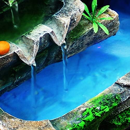 KONGKUNI Tabletop Waterfall Fountain with LED Light and Pump