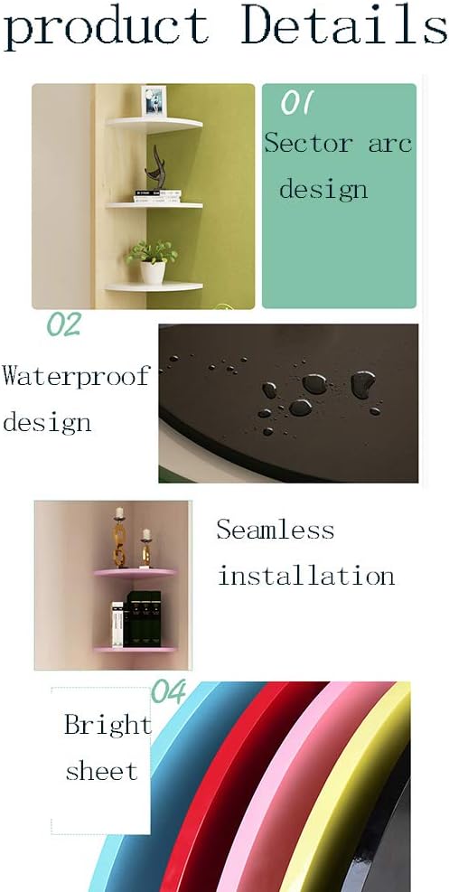 Set of 3 MDF Corner Floating Wall Shelves
