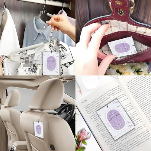 HOFSIN 12 Pack Lavender Sachets for Home and Car