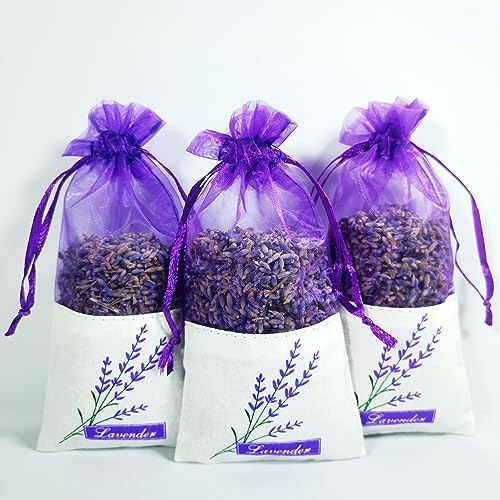 Sanrich Lavender Sachet Bags 50PCS Empty Purple Drawstring Gift Sacks