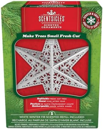 Scentsicles Silver Star Christmas Ornament with Scent Pack