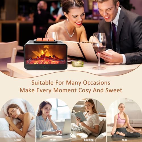3D Dynamic Flame Electric Wax Warmer with 4 Timers