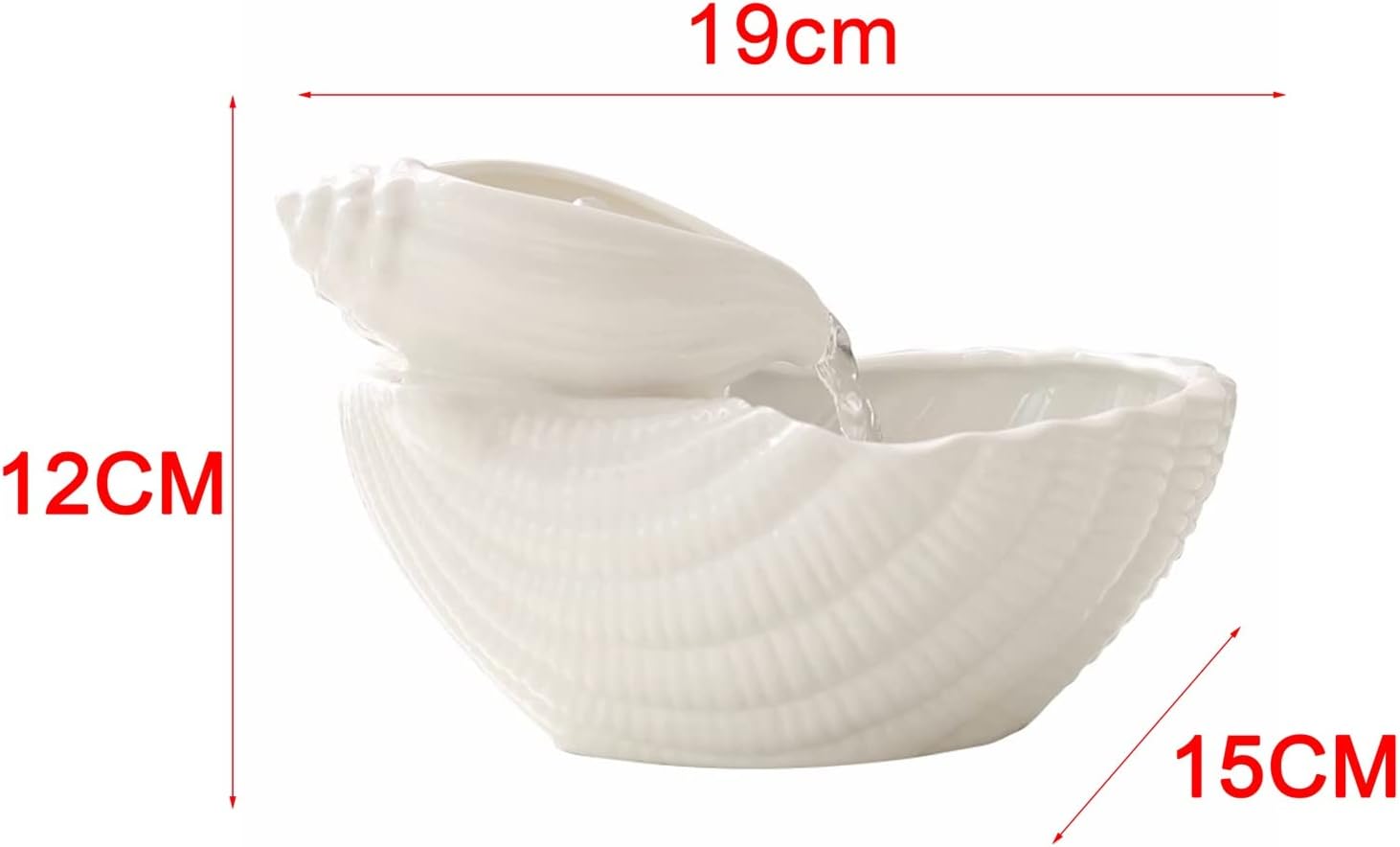 HEXEH Tabletop Fountain with Conch Design