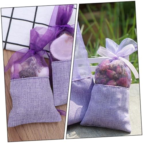 24pcs Lavender Scented Sachet Bags Drawstring Organza Pouch