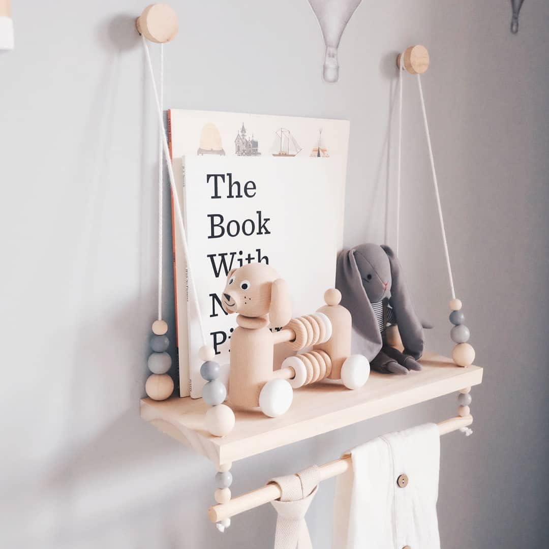 Macrame Wall Hanging Shelf with Wooden Beads