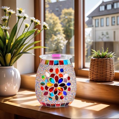 Dicimi Mosaic Glass Electric Wax Melts Warmer - Petal Design