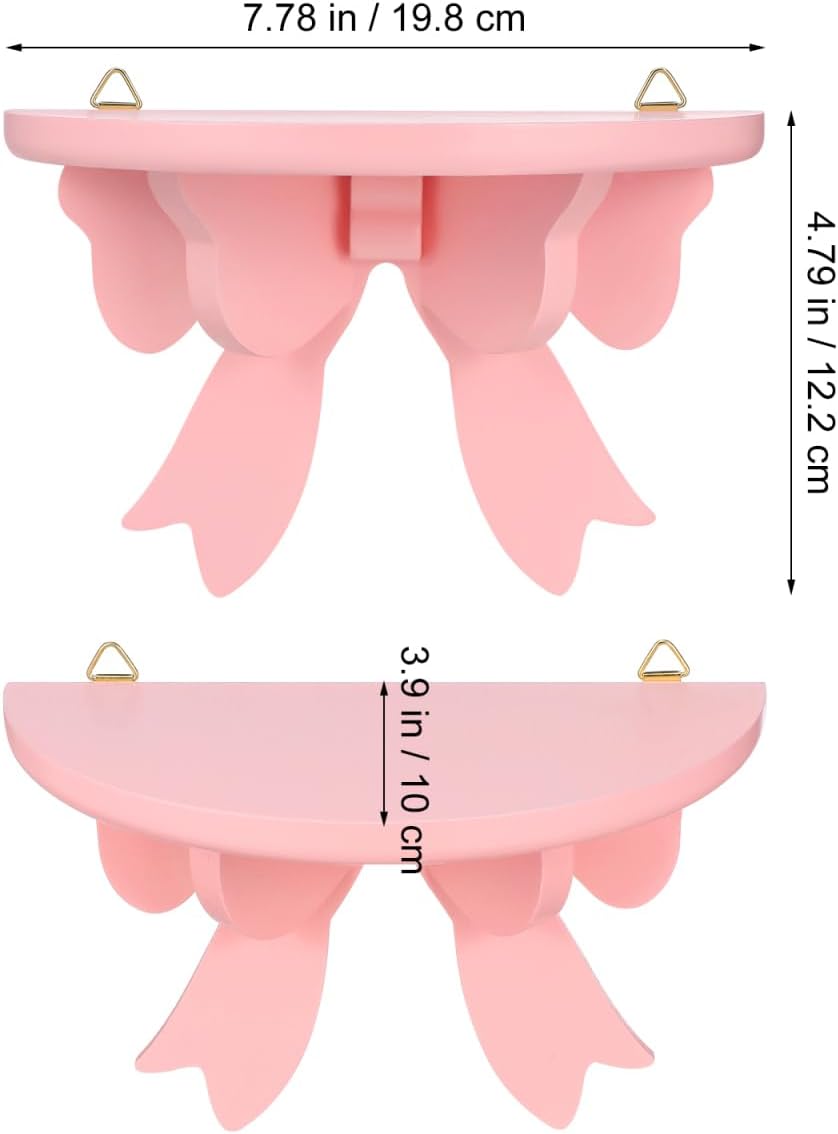 DOITOOL Wooden Floating Shelf Wall Mounted Pink