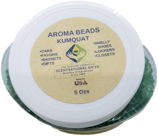 Jane Bernard Kumquat Aroma Sachet Beads 5 Oz Jar With Empty Bag