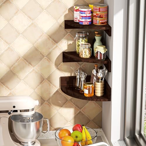 Alsonerbay Corner Shelf Wall Mount Set of 3 1