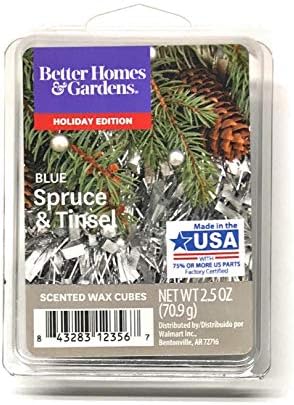 Better Homes and Gardens Scented Wax Cubes 2020 Blue Spruce Tinsel 25 Oz