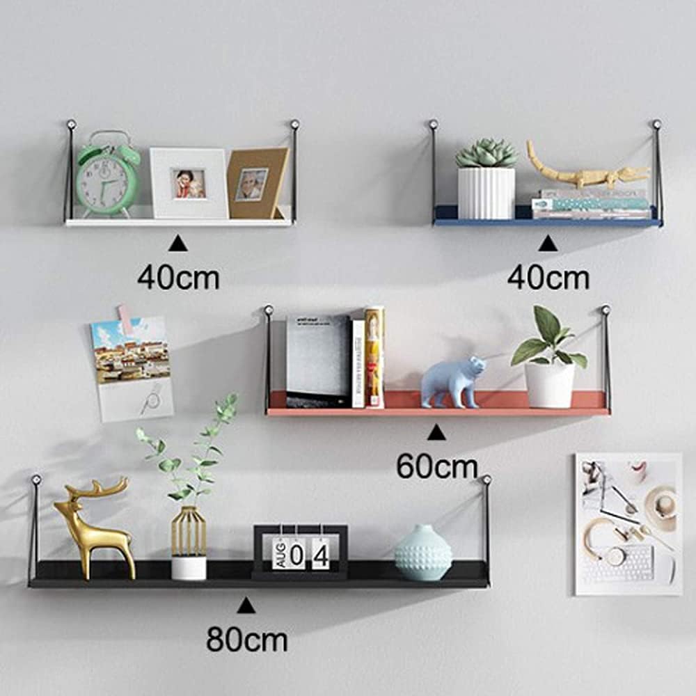 Red Decorative Metal Floating Wall Shelf