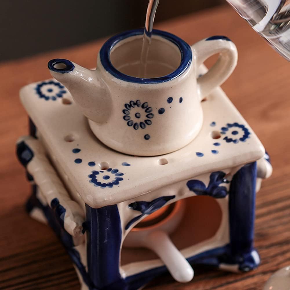 WAYUTO 6 Inch Blue Ceramic Essential Oil Burner