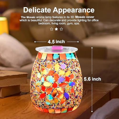 Dicimi Mosaic Glass Electric Wax Melts Warmer - Petal Design