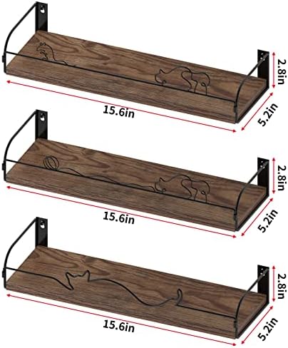 Lyeasw Floating Shelves Cat Wall Shelf Set of 3