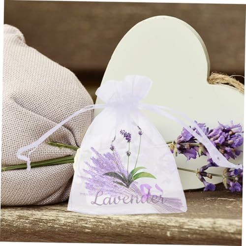 Wakauto 50pcs Lavender Sachet Bags Drawstring Mesh Pouches for Dried Flowers Spices