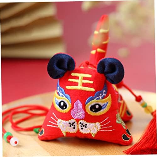 1pc Delicate Embroidered Tiger Design Sachet Container
