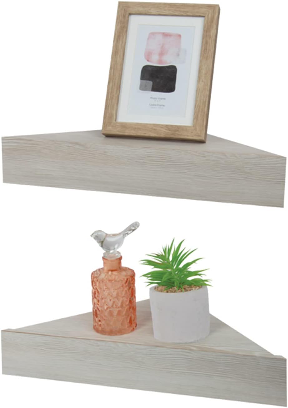 Kiera Grace Rustic Farmhouse Triangle Floating Shelf 2 Pack