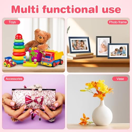 DOITOOL Wooden Floating Shelf Wall Mounted Pink