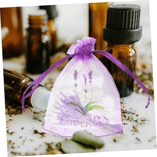 Cabilock 50pcs Empty Lavender Sachet Bags Mesh Drawstring Pouches