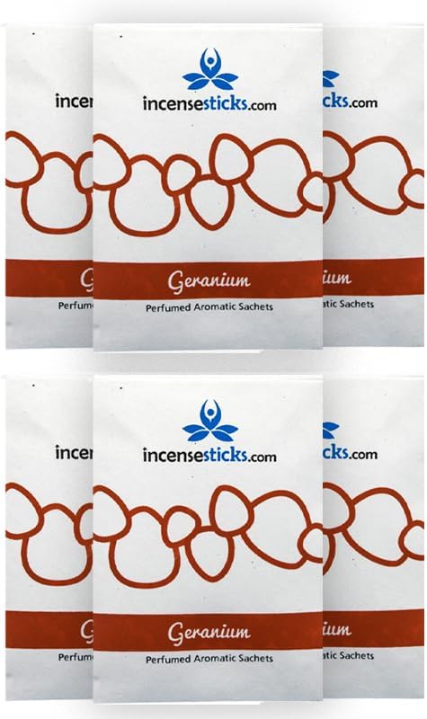 Geranium Scented Aromatic Sachets - 6 Pack