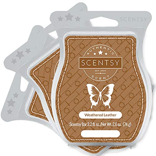 Weathered Leather Scentsy Wickless Candle Tart Bar 3 Pack 1