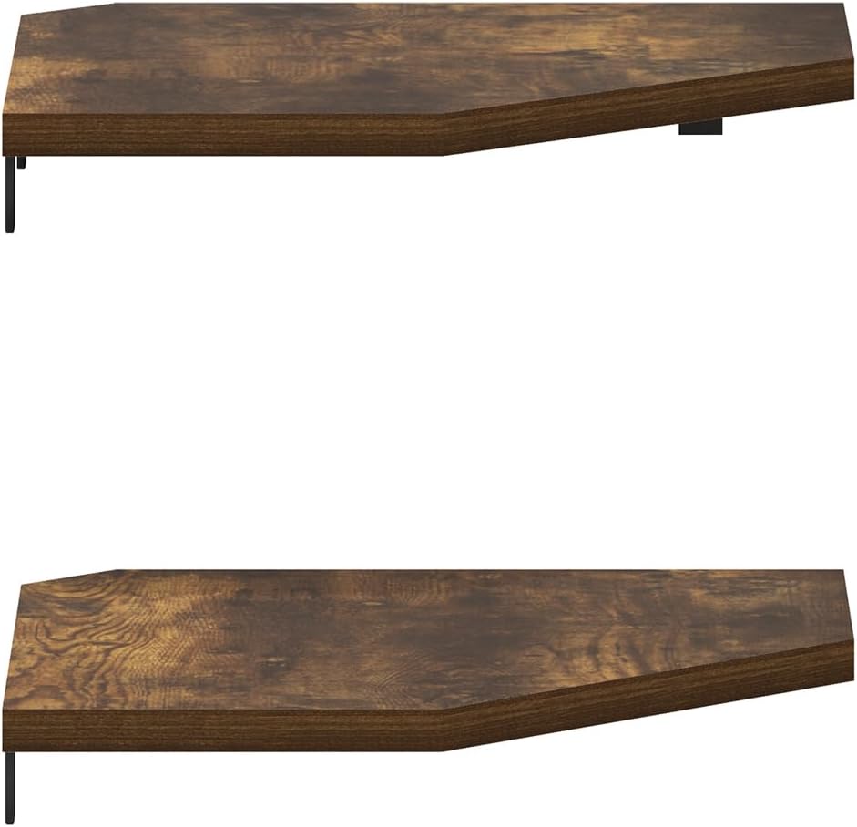 Furinno Rossi Hexagon Corner Floating Shelves Set of 2