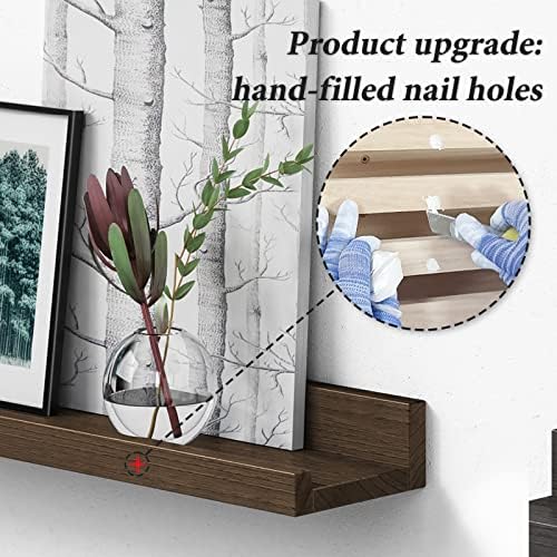 Forbena Rustic Picture Ledge Shelf Set of 4 Dark Brown