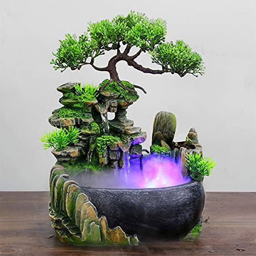 Wupyi Tabletop Fountain Indoor Waterfall Zen Meditation Decor