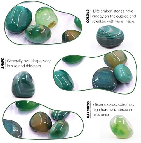 Hilitchi Green Agate Tumbled Stones 1lb Bag