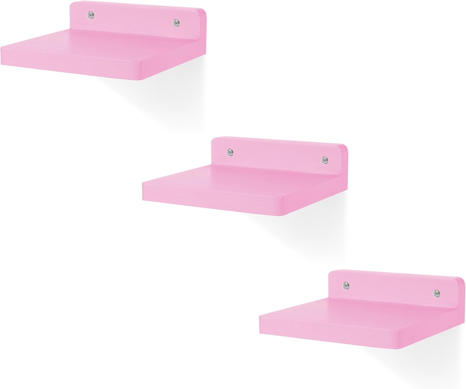 NIUBEST 3 Pack 5 Inch Floating Shelves Pink