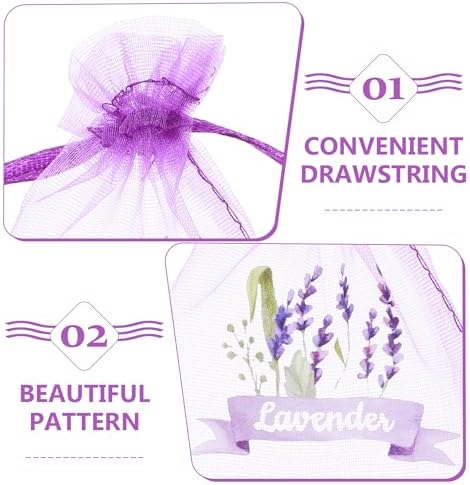 LOGOFUN 20pcs Dark Purple Lavender Sachet Bags